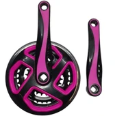 Bisiklet Aynakol Sağ Sol Takım 3 Lü Dişli- 24/34/42T x 170mm Siyah Pembe Renk - 1