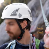Dağcı Tırmanma Bareti Baş Koruyucu Kask Şapka CE En12492 Standartlarına Uygun 51-62 cm Ayarlanabilir - 3