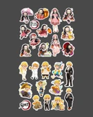 Demon Slayer-Zenitsu Agatsuma-Nezuko Kamado-2li sticker set parlak kağıt-süsleme etiket-DS-29-30 thumbnail 4