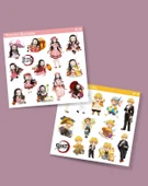 Demon Slayer-Zenitsu Agatsuma-Nezuko Kamado-2li sticker set parlak kağıt-süsleme etiket-DS-29-30 thumbnail 1