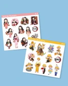 Kimetsu no yaiba-Zenitsu Agatsuma-Nezuko Kamado-2li sticker set parlak kağıt-etiket-DS-31-32 - 1