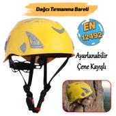 Dağcı Tırmanma Bareti Sarı Renk Baş Koruyucu Kask CE En12492 Sertifikalı 51-62 cm Ayarlanabilir - 1