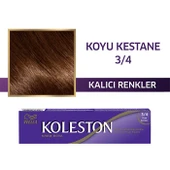 Koleston Kalıcı Krem Saç Boyası 3/4 Koyu Kahve - 1