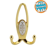Portmanto Vestiyer Duvar Askısı Metal Dolap Elbise Askılığı Altın Beyaz Altın Kapak - 1