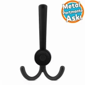 Portmanto Askı Metal Siyah Vestiyer Duvar Dolap Elbise Askısı Mobilya Askılığı Aparat - 1