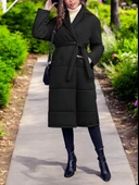 Kışlık Uzun Astarlı Şişme Kadın Mont - 1