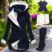 Kışlık Günlük Kaşmir Kadın Kaşe Kaban - 1