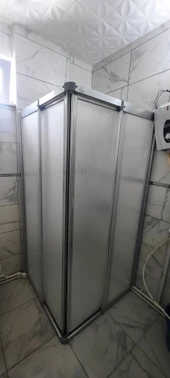 Girayduş 80x110 köşe girişli parlak profil mika duşakabin - 2