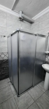 Girayduş 80x90 köşe girişli parlak profil mika duşakabin - 2
