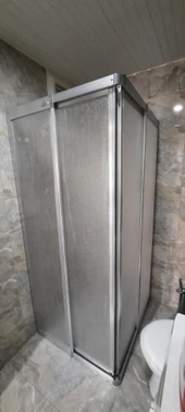 Girayduş 80x80 köşe girişli parlak profil mika duşakabin - 2