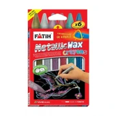 Fatih Mum Pastel Boya Wax Crayons Metalic Kısa 6 Renk | 50180 - 3