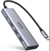 Ugreen Type-C to 2xUSB 3.0 2xUSB-C 4K/60Hz HDMI Gigabit Ethernet SD TF Kart Okuyucu Çoklayıcı Hub Adaptör Outlet thumbnail 1