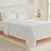 Karaca Home White Collection Felves %100 Pamuk Çift Kişilik Nevresim Takımı Beyaz - 1