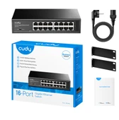 Cudy GS1016 16 Port 10/100/1000Mbps VLAN&Extend Mode 8" Rock-Mount Çelik Gigabit Ethernet Switch - 1