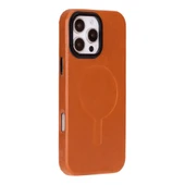 Apple iPhone 16 Pro Max uyumlu, Hakiki Deri, El Yapımı Kılıf, Gölgeli Taba - 1