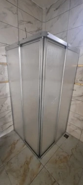 Girayduş 120x120 köşe girişli parlak profil mika duşakabin - 3
