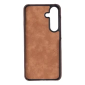 Samsung Galaxy S25 Plus Uyumlu, Hakiki Deri, El Yapımı Arka Kapak, Antik Kahve - 4