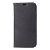 Apple iPhone 16 Pro Max uyumlu, Hakiki Deri, El Yapımı, Cüzdanlı Kılıf, Parlak Siyah thumbnail 5