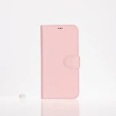 Apple iPhone 16 Pro uyumlu, Hakiki Deri, El Yapımı, Cüzdanlı Kılıf, Toz Pembe - 4