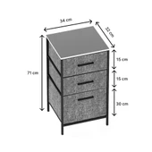 Çok Amaçlı Dolap 3 Çekmeceli Orta Boy Komodin Sehpa Gri 1600 - 7