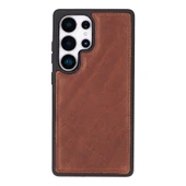 Samsung Galaxy S25 Ultra uyumlu, Hakiki Deri, El Yapımı, Cüzdanlı Kılıf, Antik Kahve - 5