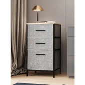 Çok Amaçlı Dolap 3 Çekmeceli Orta Boy Komodin Sehpa Gri 1600 - 1