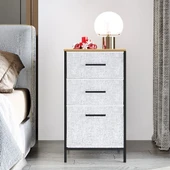 Çok Amaçlı Dolap 3 Çekmeceli Orta Boy Komodin Sehpa Gri 1600 - 5