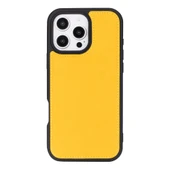 Apple iPhone 16 Pro Max uyumlu, Hakiki Deri, El Yapımı, Cüzdanlı Kılıf, Sarı - 4