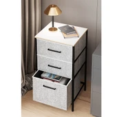 Çok Amaçlı Dolap 3 Çekmeceli Orta Boy Komodin Sehpa Gri 1600 - 2