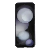 Samsung Galaxy Z Flip5 Uyumlu Deri Arka Kapak Parlak Siyah - 3