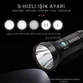 USB Şarj Edilebilir El Feneri – Taşınabilir, Dayanıklı ve Su Geçirmez Kamp Işığı - 2