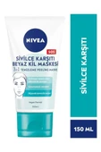 NIVEA 3in1 Sivilce Karşıtı Beyaz Kil Maskesi 150ml, Temizleyici, Peeling, Maske, Gözenek Arındırıcı - 1