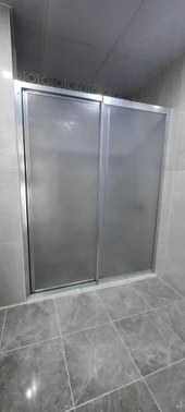 Girayduş 100cm ile 120cm arası parlak profil 1 hareketli 1sabit parlak profil mika duşakabin - 2