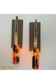 Led Işıklı Ceviz Renkli Vitray Cam Salon Bar bahçe Dekoru Şarap Şişesi Duvar Aplik 2'li Set - 3