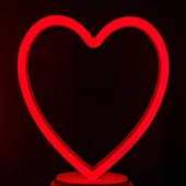 2 ADET KIRMIZI KALPLİ LED IŞIK SEVGİLİER GÜNÜNE ÖZEL IŞIK DECOR HEART RED LED LİGHT PİLLİ LED IŞIK thumbnail 1