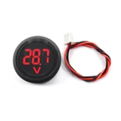 4-100V Dc Voltmetre Yuvarlak  Panel Tip Montajlanabilir Dijital Kırmızı Renk Led Gösterge Ekran Elektrik Voltaj İzleme Ölçer thumbnail 7