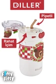 DILLER 520 ML Tek Kapak Çift Kullanım Pipetli/Pipetsiz Boyun Askılı/Çelik Termos -FFDILLERD93RENK - 3