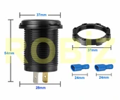 Dual Usb Çıkış 30V to 5V Su Geçirmez Çift Usb Çıkış Güç Kaynağı  12V/24V to 5V 1A 2.1A Otomobil Motosiklet Tekne Araç Şarj Cihazı Panel Tip Montaj Plastik Koruma Kapağı - 8