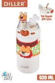 DILLER 520 ML Tek Kapak Çift Kullanım Pipetli/Pipetsiz Boyun Askılı/Çelik Termos -FFDILLERD93RENK - 8