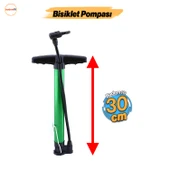 Bisiklet Pompa Seti 30 cm El Tipi Ayak Tutamaklı Hava Top Şişirme Plastik Başlıklı Borulu İğne Uçlu thumbnail 2