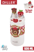 DILLER 520 ML Tek Kapak Çift Kullanım Pipetli/Pipetsiz Boyun Askılı/Çelik Termos -FFDILLERD93RENK - 2