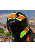 LS2 RAPID 2 EXTRA MAT NEON SARI FULLFACE MOTOSİKLET KASKI SİYAH CAMLI thumbnail 3