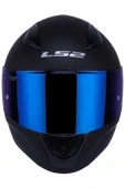 LS2 Rapıd 2 Mat Siyah Fullface Motosiklet Kaskı Mavi Camlı thumbnail 3