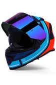 LS2 Storm 2 Slant Mat Mavi Turuncu Kask - 3