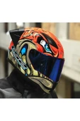 LS2 RAPID 2 RACE SPOX KIRMIZI-GRİ KAPALI MOTOSİKLET KASKI GÖKKUŞAĞI CAMLI - 4