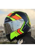 LS2 RAPID 2 EXTRA MAT NEON SARI FULLFACE MOTOSİKLET KASKI GRİ CAMLI - 3