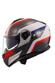 LS2 Strobe 2 Çene Açılır Kask Monza Siyah Beyaz Kırmızı - 2