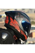 LS2 RAPID 2 RACE XTREET MAT SİYAH-KIRMIZI KAPALI MOTOSİKLET KASKI MAVİ CAMLI - 3