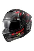 LS2 Stream 2 Angry Monkey Kapalı Kask Mat Siyah-kırmızı thumbnail 1