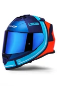 LS2 Storm 2 Slant Mat Mavi Turuncu Kask - 2